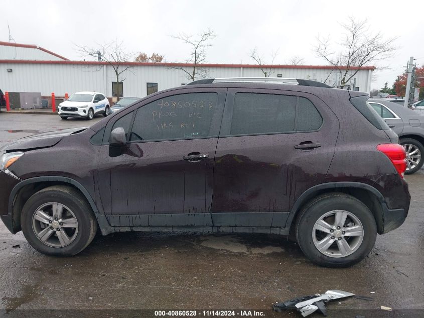 2021 Chevrolet Trax Awd Lt VIN: KL7CJPSB8MB357578 Lot: 40860528