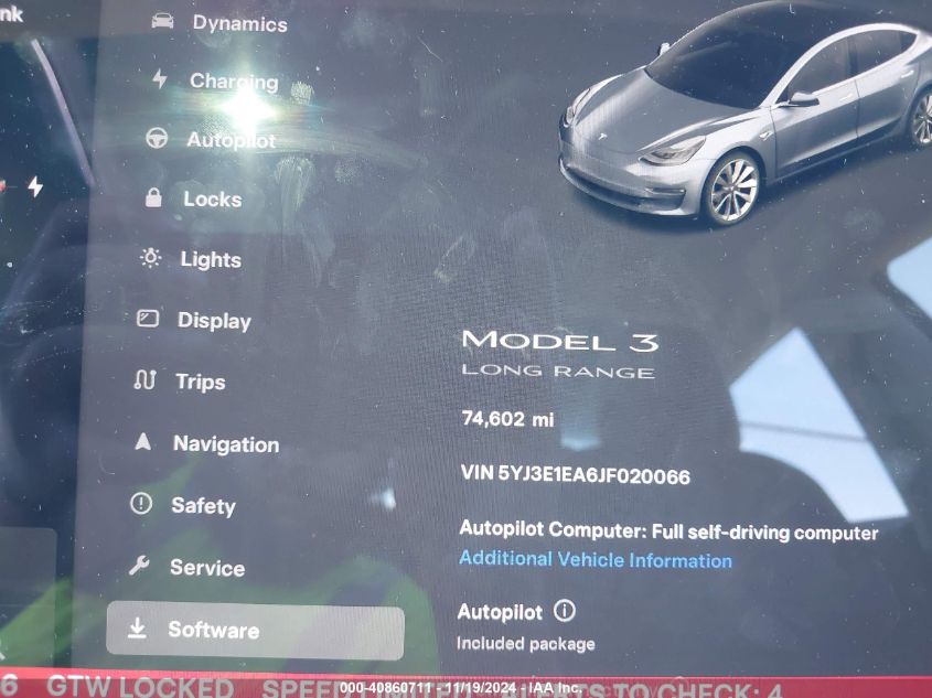 2018 TESLA MODEL 3 LONG RANGE/MID RANGE - 5YJ3E1EA6JF020066