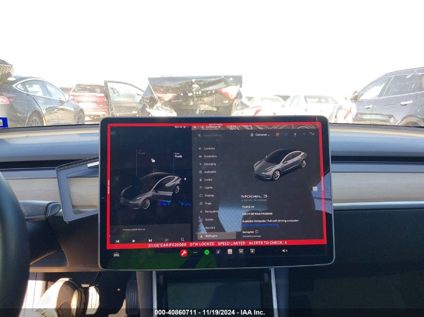 2018 TESLA MODEL 3 LONG RANGE/MID RANGE - 5YJ3E1EA6JF020066