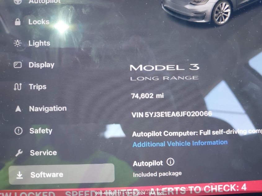 2018 TESLA MODEL 3 LONG RANGE/MID RANGE - 5YJ3E1EA6JF020066