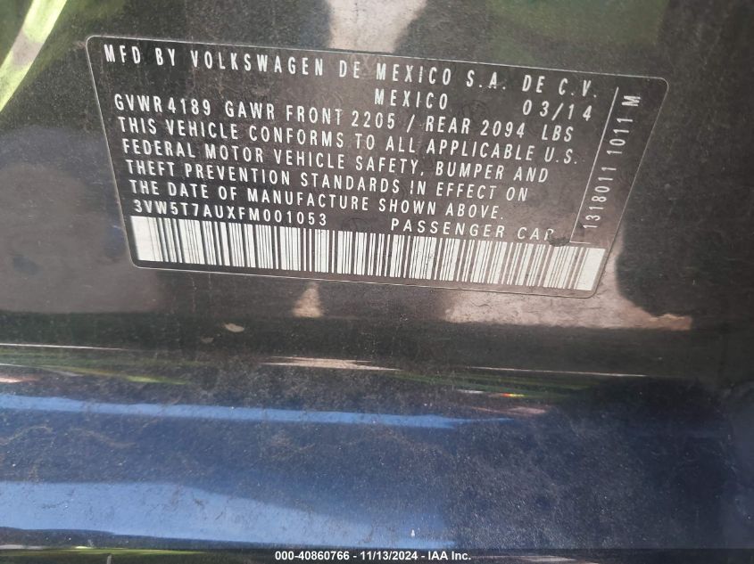 2015 VOLKSWAGEN GOLF GTI 2.0T SE 4-DOOR - 3VW5T7AUXFM001053