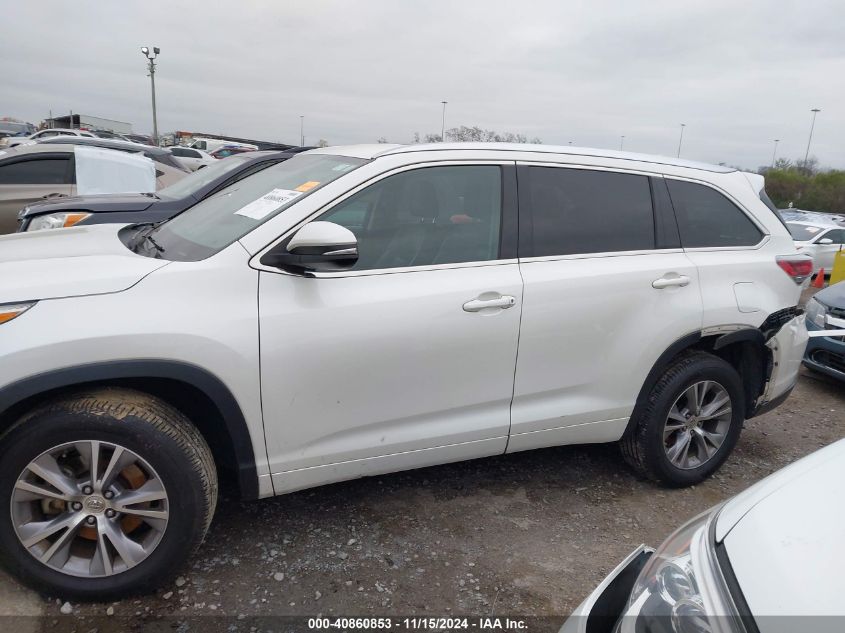 2014 Toyota Highlander Xle V6 VIN: 5TDKKRFH5ES032922 Lot: 40860853