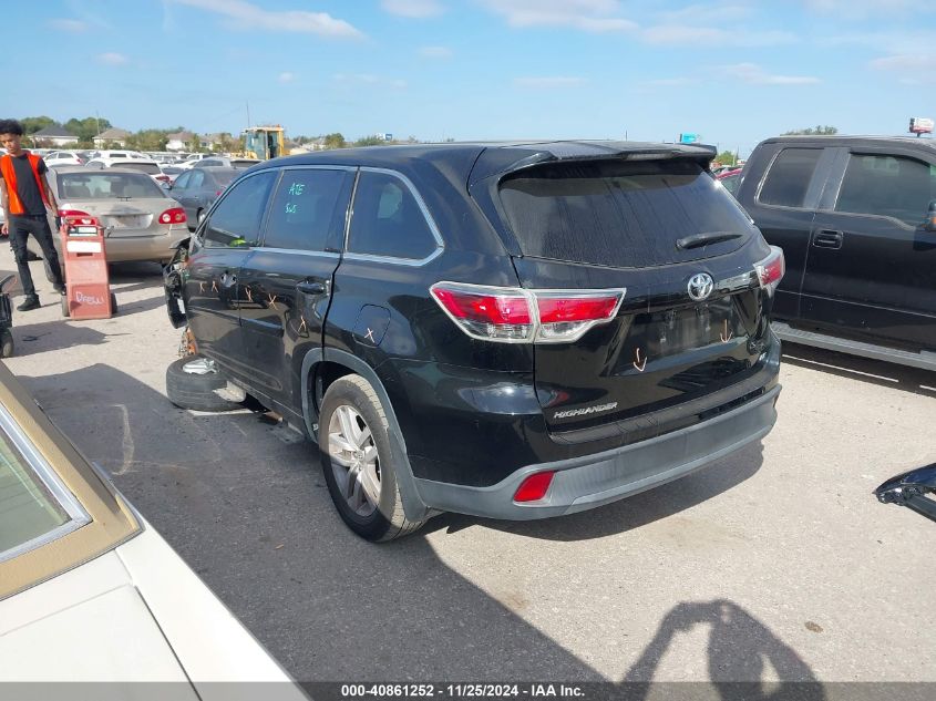 VIN 5TDZARFH9FS016239 2015 Toyota Highlander, LE no.3