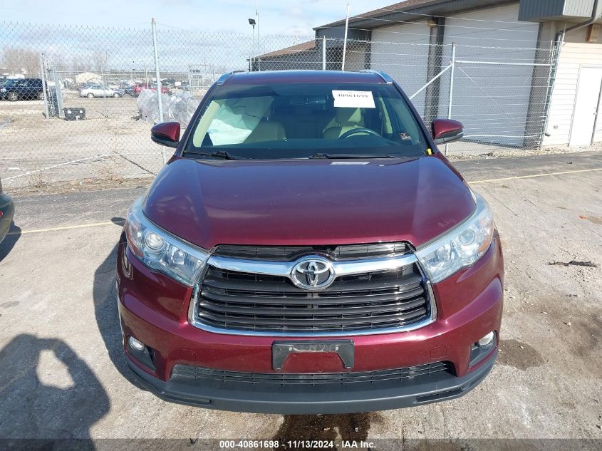 2016 Toyota Highlander Xle V6 VIN: 5TDKKRFH9GS153262 Lot: 40861698