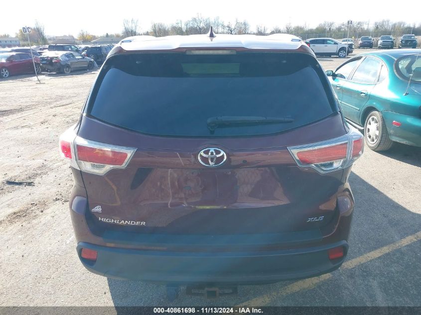 2016 Toyota Highlander Xle V6 VIN: 5TDKKRFH9GS153262 Lot: 40861698