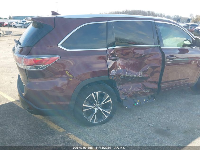 2016 Toyota Highlander Xle V6 VIN: 5TDKKRFH9GS153262 Lot: 40861698