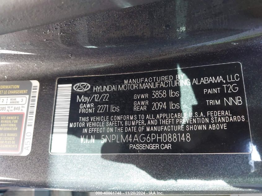 VIN 5NPLM4AG6PH088148 2023 HYUNDAI ELANTRA no.9