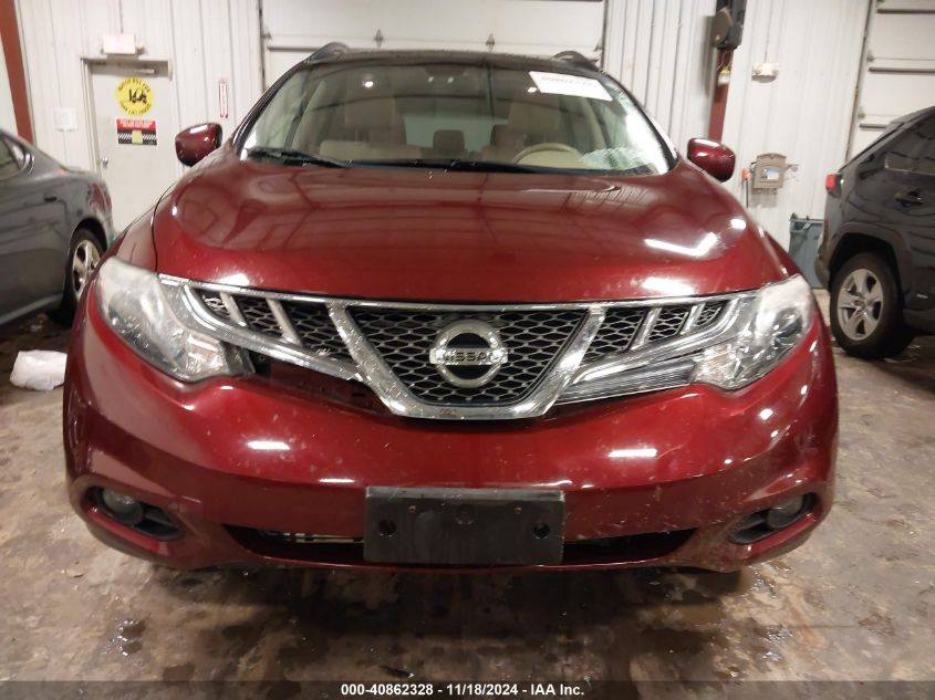 2012 Nissan Murano Sl VIN: JN8AZ1MU6CW106424 Lot: 40862328