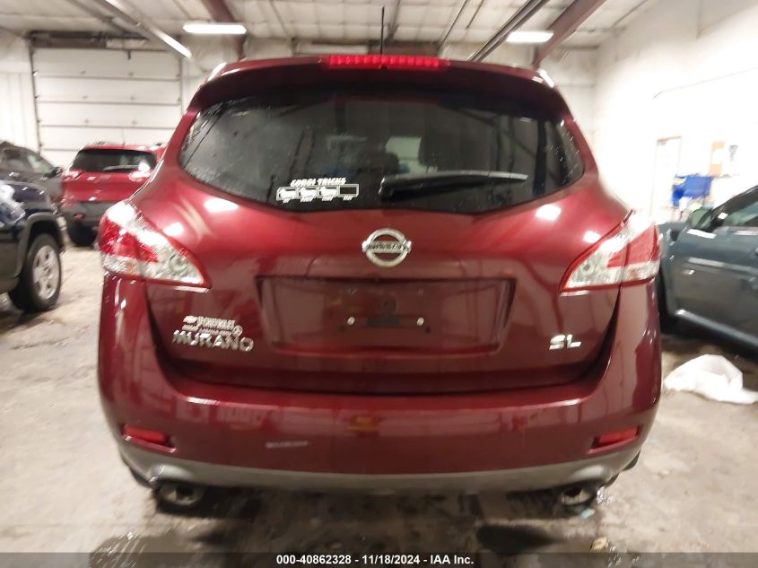 2012 Nissan Murano Sl VIN: JN8AZ1MU6CW106424 Lot: 40862328