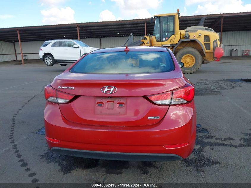 2015 Hyundai Elantra Limited VIN: KMHDH4AE3FU228356 Lot: 40862415