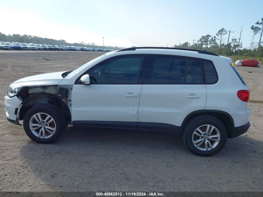 2016 Volkswagen Tiguan S VIN: WVGAV7AX6GW582814 Lot: 40862512