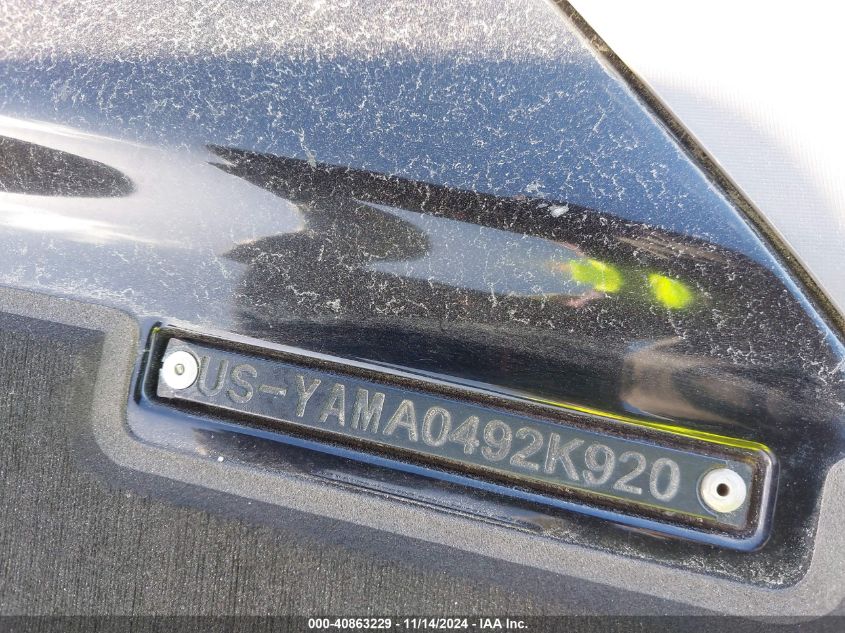 2020 Yamaha Personal Watercraft VIN: YAMA0492K920 Lot: 40863229