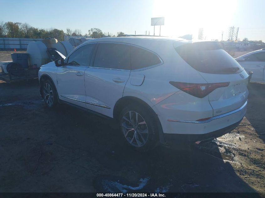 VIN 5J8YD9H46NL006783 2022 Acura MDX, Technology Pa... no.3