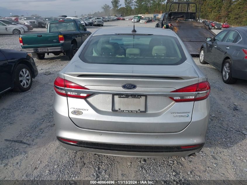 2018 Ford Fusion Hybrid Titanium VIN: 3FA6P0RU7JR247311 Lot: 40864696