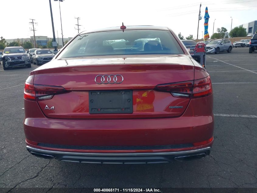 2019 AUDI A4 PREMIUM PLUS - WAUENAF40KA067487