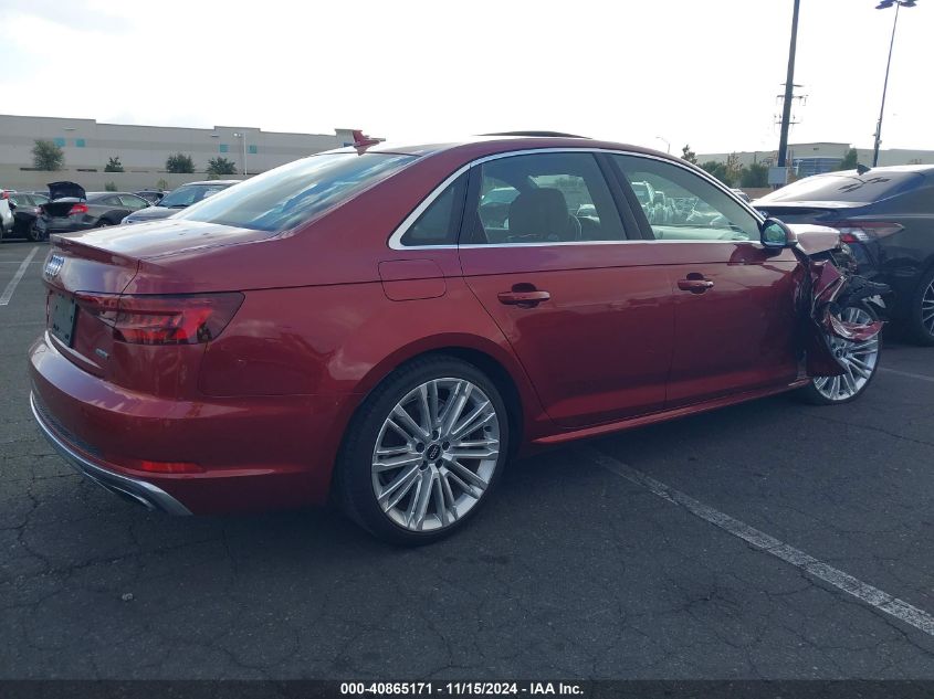 2019 Audi A4 45 Premium VIN: WAUENAF40KA067487 Lot: 40865171