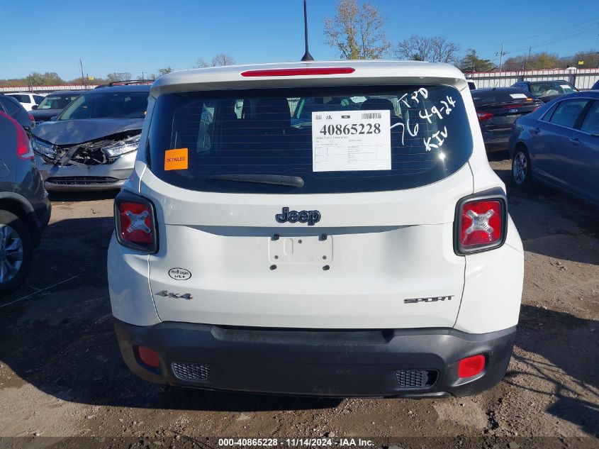 2017 Jeep Renegade Sport 4X4 VIN: ZACCJBAB5HPG12559 Lot: 40865228