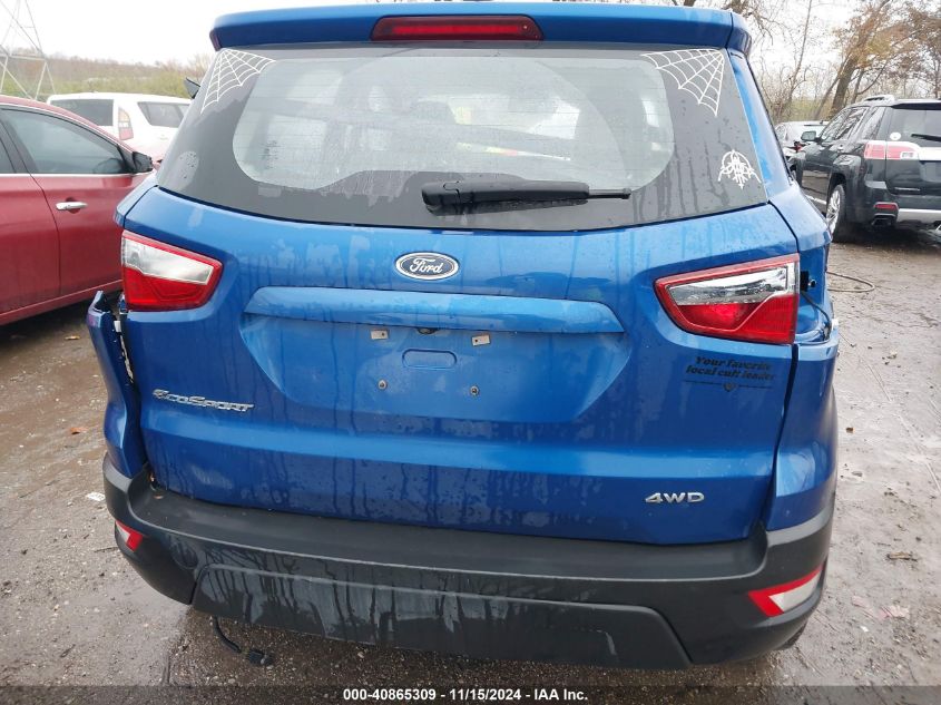 2022 Ford Ecosport S VIN: MAJ6S3FL6NC473565 Lot: 40865309