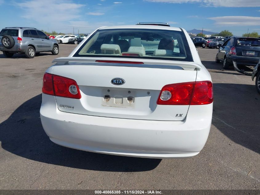 2008 Kia Optima Lx VIN: KNAGE123985203526 Lot: 40865385