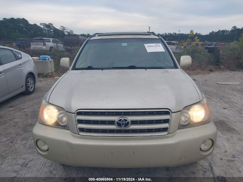 2002 Toyota Highlander Limited V6 VIN: JTEGF21A920052077 Lot: 40865904