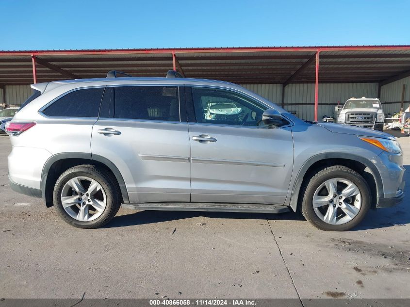 2015 Toyota Highlander Limited Platinum V6 VIN: 5TDDKRFHXFS195589 Lot: 40866058