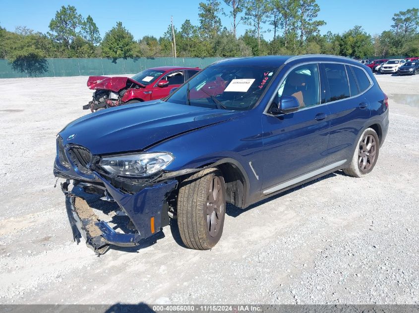 2021 BMW X3 Sdrive30I VIN: 5UXTY3C08M9H58836 Lot: 40866080