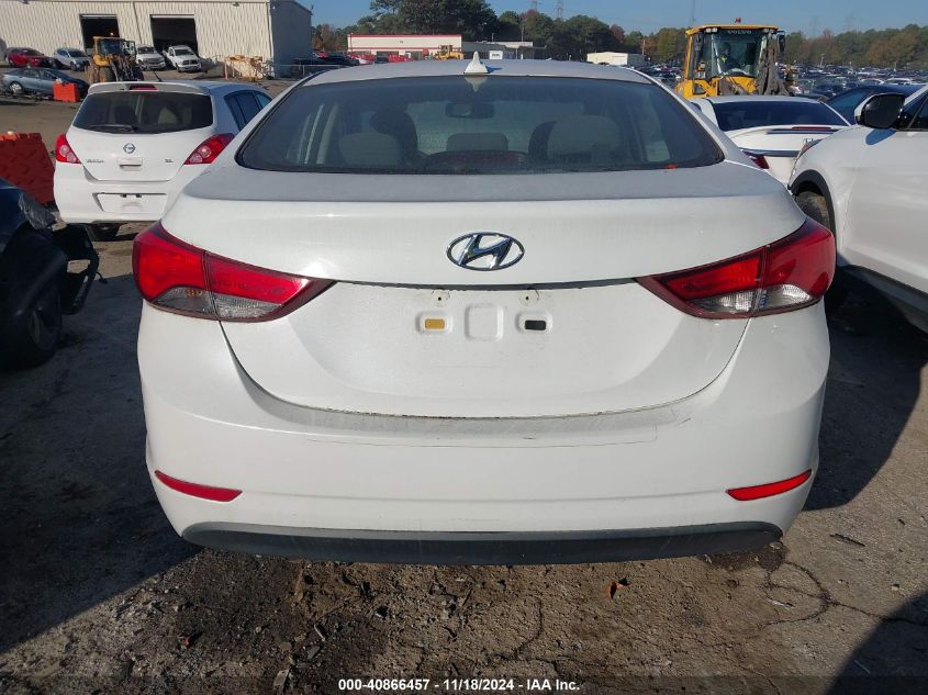 2016 Hyundai Elantra Se VIN: 5NPDH4AE5GH720273 Lot: 40866457