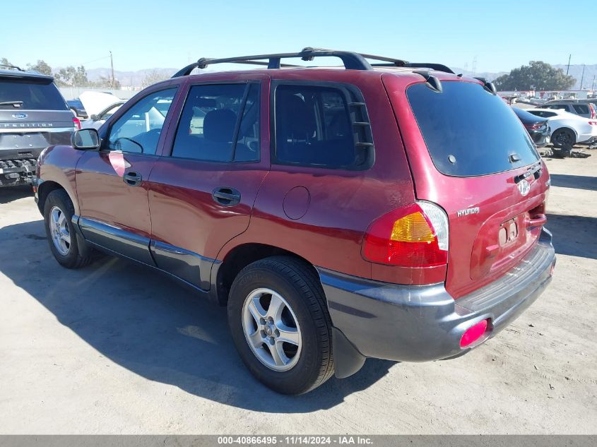 2001 Hyundai Santa Fe 2.4L/2.4L Gl VIN: KM8SB82B31U082246 Lot: 40866495