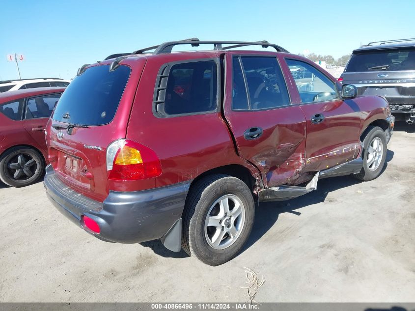 2001 Hyundai Santa Fe 2.4L/2.4L Gl VIN: KM8SB82B31U082246 Lot: 40866495