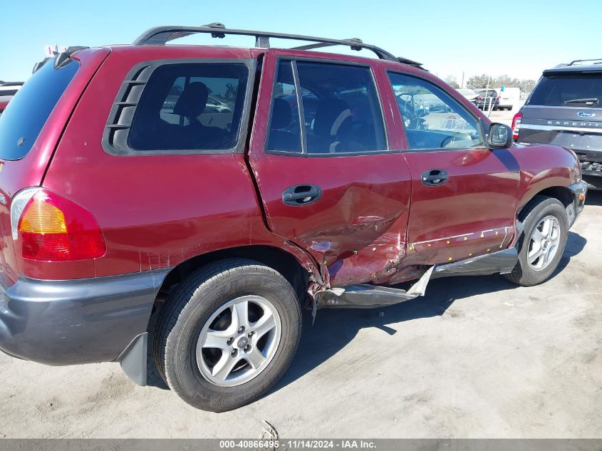 2001 Hyundai Santa Fe 2.4L/2.4L Gl VIN: KM8SB82B31U082246 Lot: 40866495