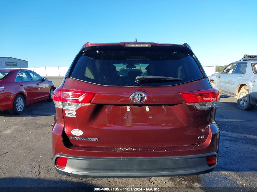 2019 TOYOTA HIGHLANDER LE PLUS - 5TDZZRFH3KS343528