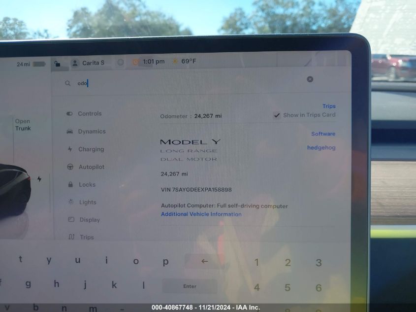 2023 Tesla Model Y Awd/Long Range Dual Motor All-Wheel Drive VIN: 7SAYGDEEXPA158898 Lot: 40867748