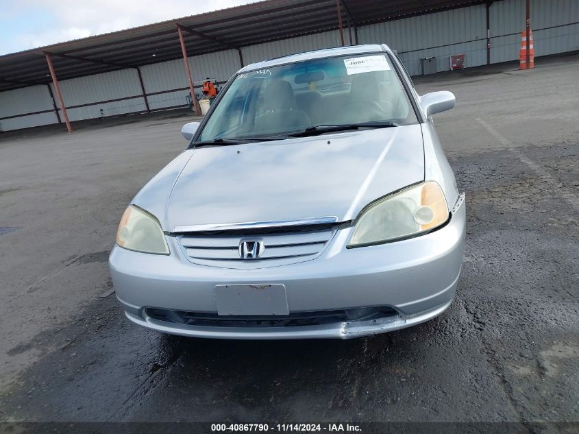 2001 Honda Civic Ex VIN: 2HGES26791H616052 Lot: 40867790