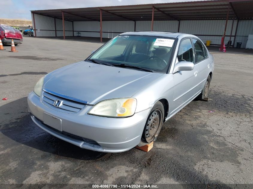 2001 Honda Civic Ex VIN: 2HGES26791H616052 Lot: 40867790