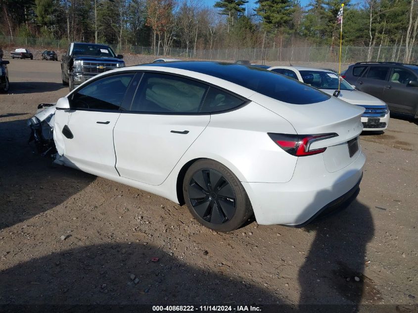 2024 Tesla Model 3 Rear-Wheel Drive VIN: 5YJ3E1EA4RF849567 Lot: 40868222