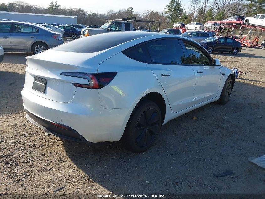 2024 Tesla Model 3 Rear-Wheel Drive VIN: 5YJ3E1EA4RF849567 Lot: 40868222