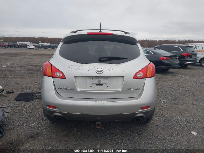 2009 Nissan Murano Sl VIN: JN8AZ18W39W109446 Lot: 40868254