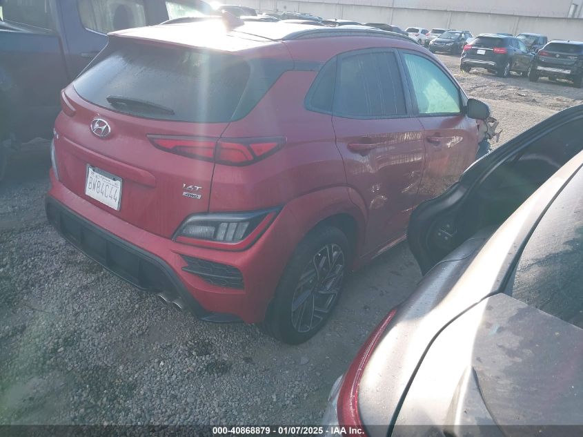 VIN KM8K3CA30NU906736 2022 Hyundai Kona, N Line no.4