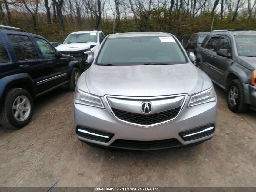 2014 Acura Mdx VIN: 5FRYD4H26EB022161 Lot: 40868939