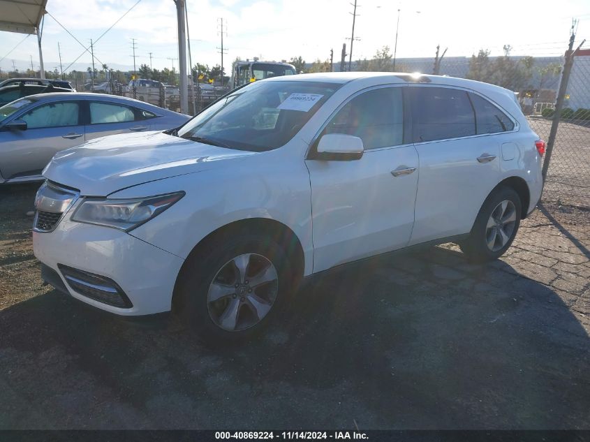 2014 Acura Mdx VIN: 5FRYD3H26EB002972 Lot: 40869224