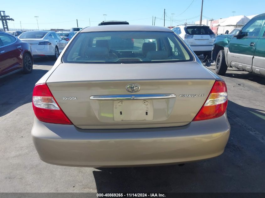 2003 Toyota Camry Le/Se/Xle VIN: JTDBE30K030166035 Lot: 40869265