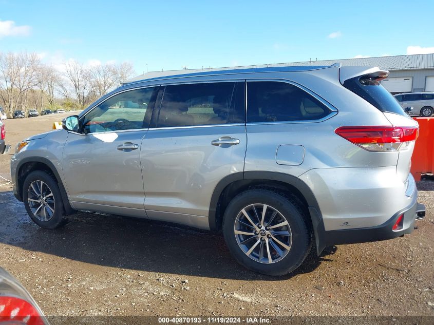 2018 Toyota Highlander Xle VIN: 5TDJZRFH6JS896122 Lot: 40870193