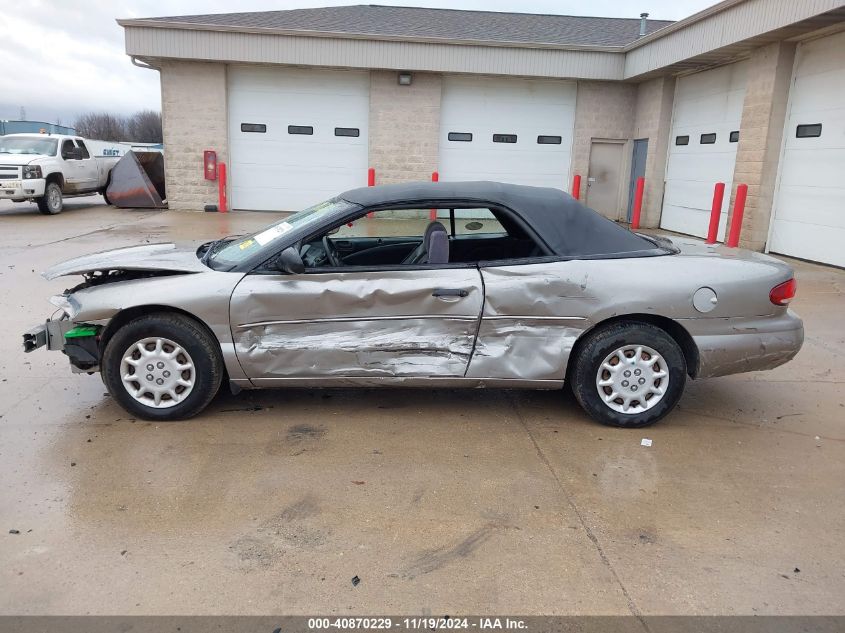 1999 Chrysler Sebring Jx VIN: 3C3EL45HXXT604207 Lot: 40870229