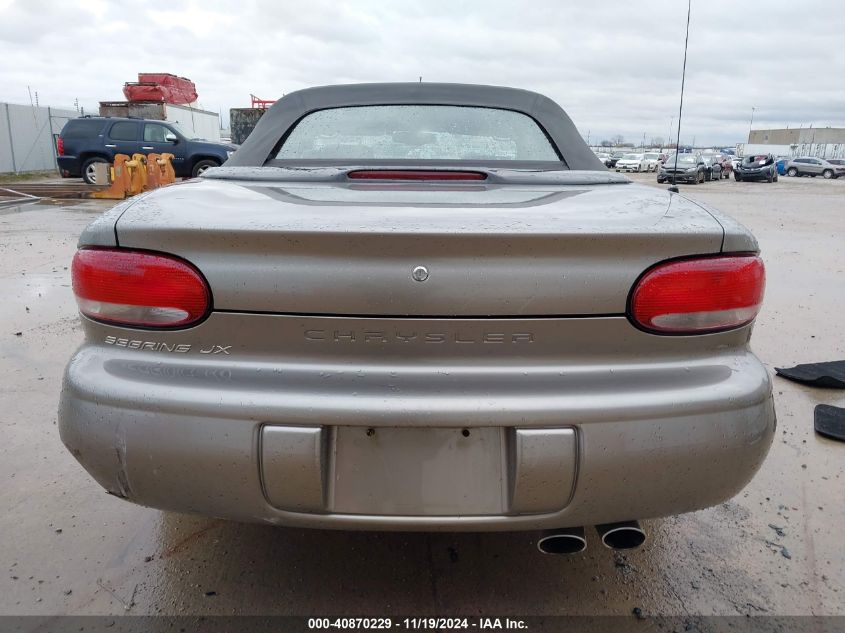 1999 Chrysler Sebring Jx VIN: 3C3EL45HXXT604207 Lot: 40870229