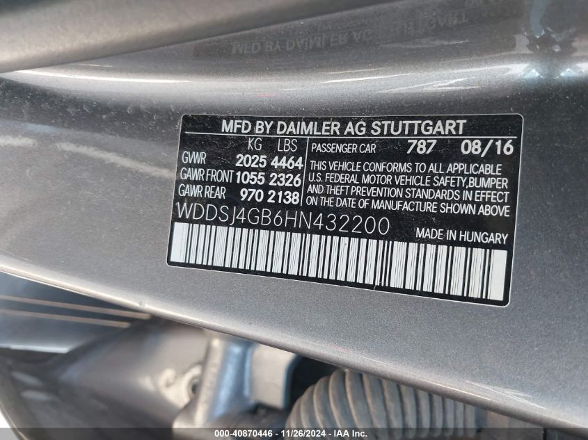 VIN WDDSJ4GB6HN432200 2017 Mercedes-Benz CLA 250, 4... no.9