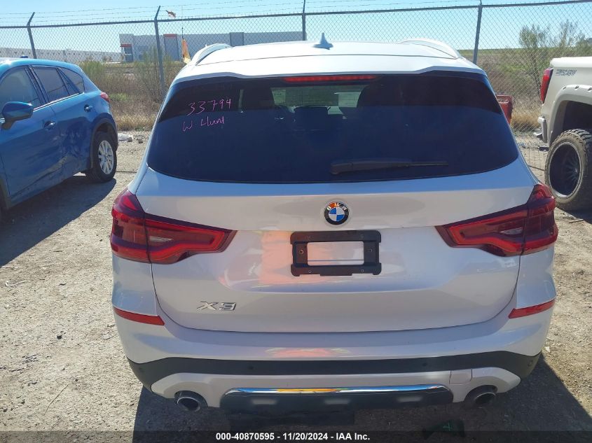 2019 BMW X3 Sdrive30I VIN: 5UXTR7C59KLF30814 Lot: 40870595