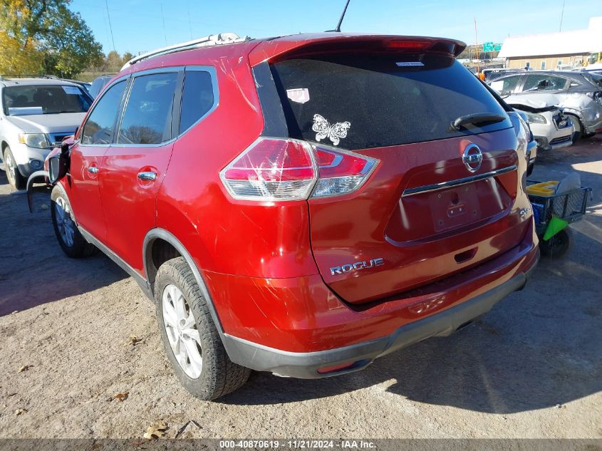 2016 Nissan Rogue Sv VIN: KNMAT2MV5GP687099 Lot: 40870619