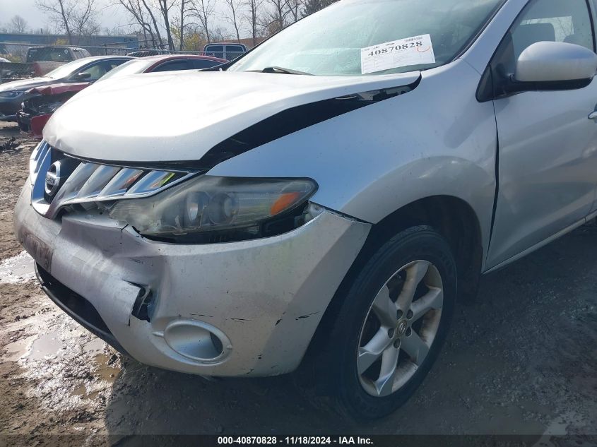 2009 Nissan Murano S VIN: JN8AZ18W59W140567 Lot: 40870828