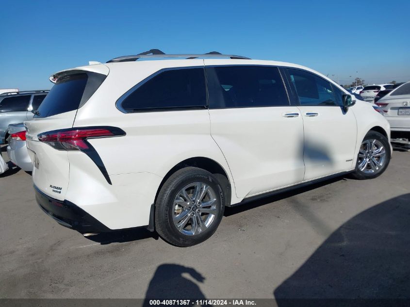 2021 Toyota Sienna Platinum VIN: 5TDESKFC6MS013142 Lot: 40871367