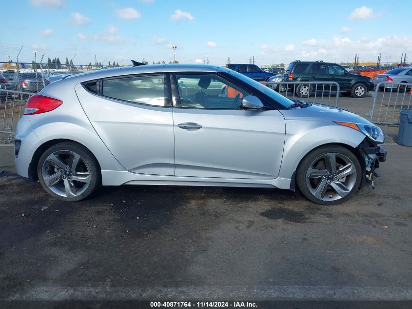 2014 HYUNDAI VELOSTER TURBO W/BLACK - KMHTC6AE3EU198375